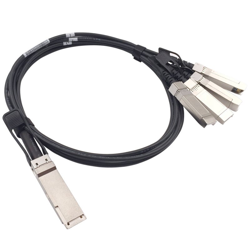 Wiitek 3 Meters QSFP+ to 4 SFP+ DAC Breakout Cable, QSFP-4SFP10G-CU3M, 40G QSFP+ Direct Attach Copper Cable, 30AWG Black, for Cisco, Ubiquiti, D-Link, Juniper, Huawei, Mellanox, Mikrotik, Extreme - Image 1